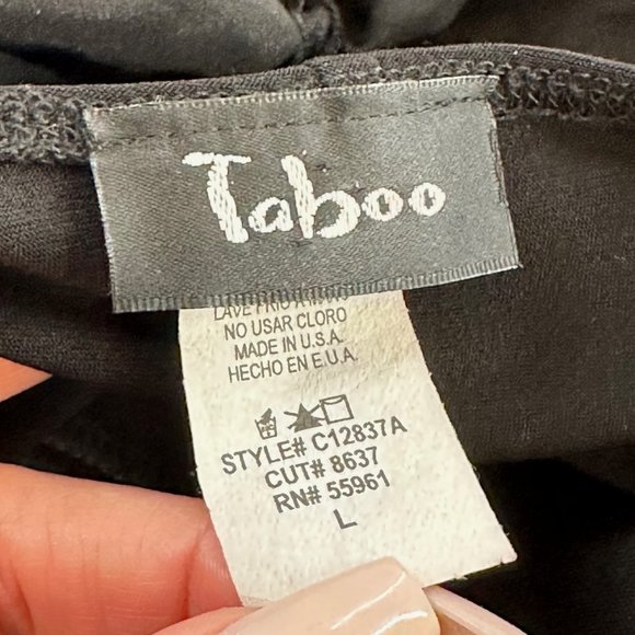 Taboo Mini Dress Evening Party Formal Wear Sleeveless Black Rose Large Junior - Picture 2 of 11